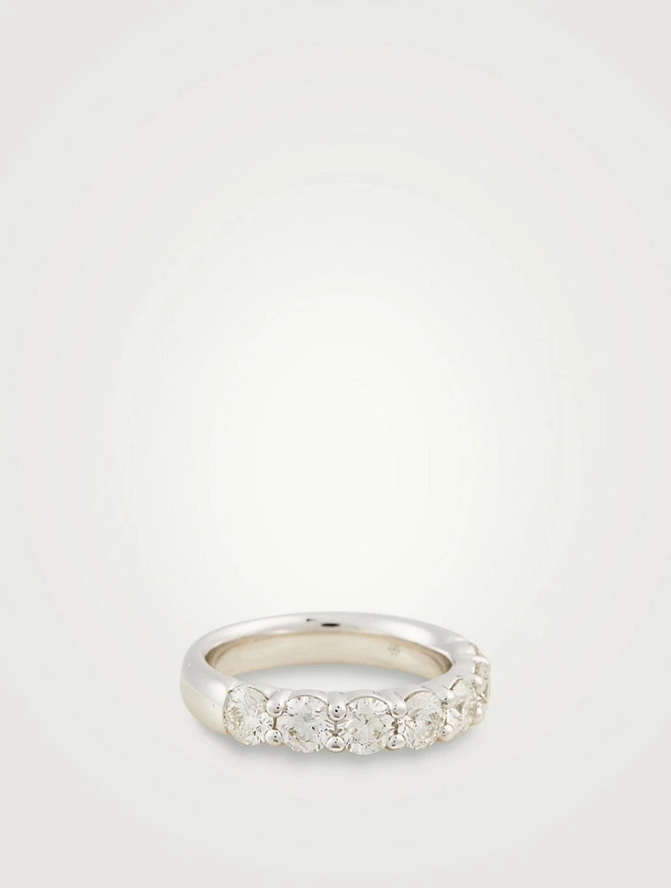 18K White Gold Signature 7 Stone Band With Diamonds