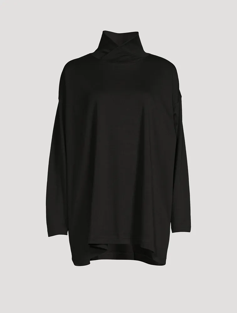 Overlapping Scrunch-Neck T-Shirt