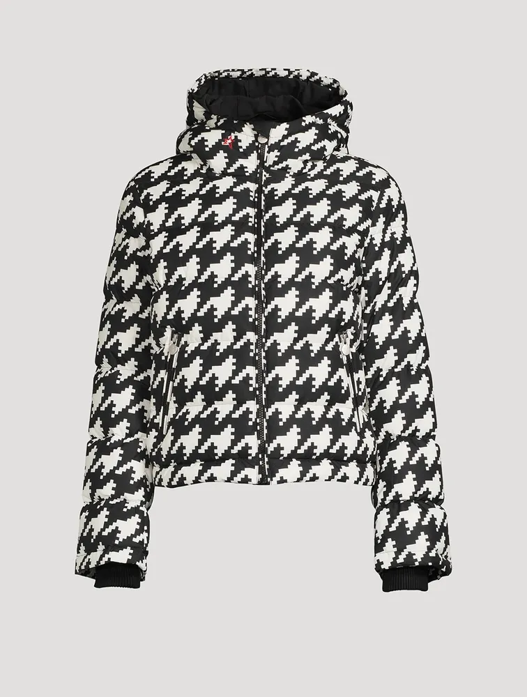 Polar Flare Down Jacket Houndstooth Print