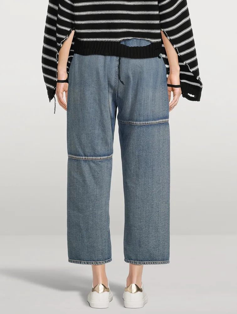 Denim Wide-Leg Joggers