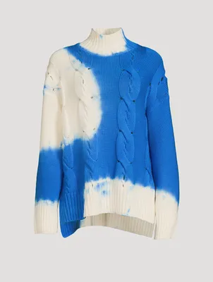 Tie-Dye Cable-Knit Wool Sweater