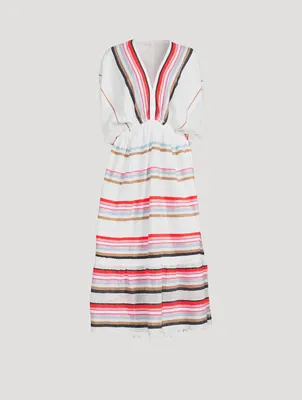 Bandira Plunge Neck Dress Striped Print