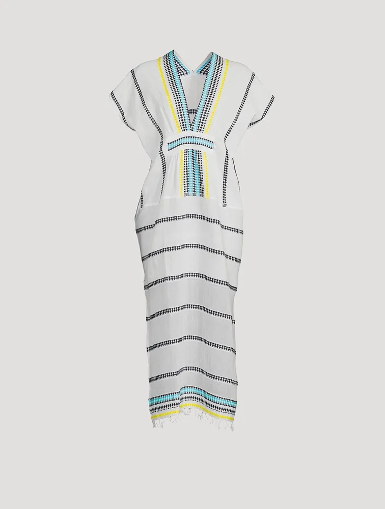 Sediri Long Caftan Dress Striped Print