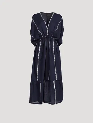 Nunu Plunge Neck Dress Striped Print