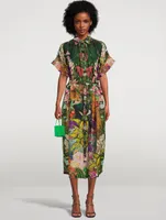 Valerie Cotton And Silk Maxi Kaftan Garden Leopards Print