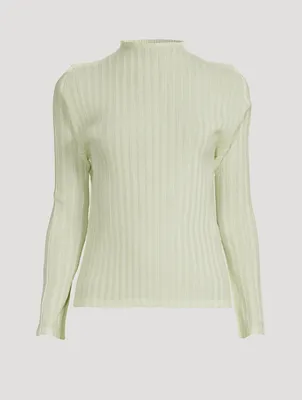 Rib Pleats February Long-Sleeve Top