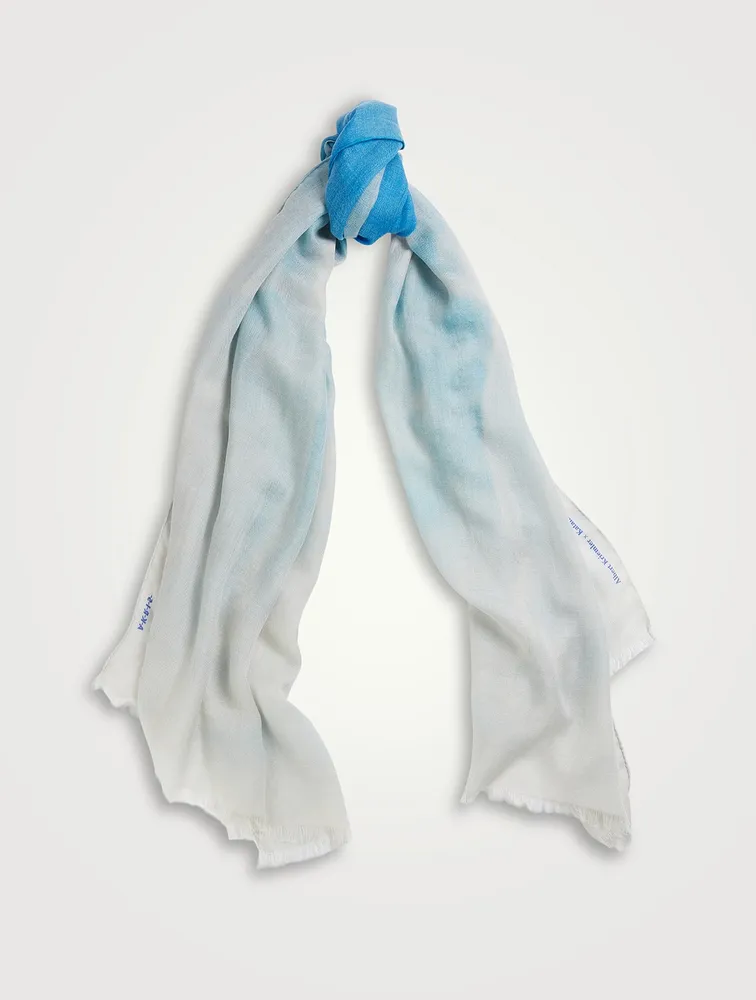 Cashmere And Silk Scarf In St. Gallen Sky Prnt