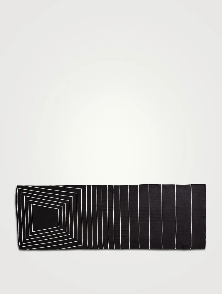 Cashmere And Silk Scarf In Trapezoid Print