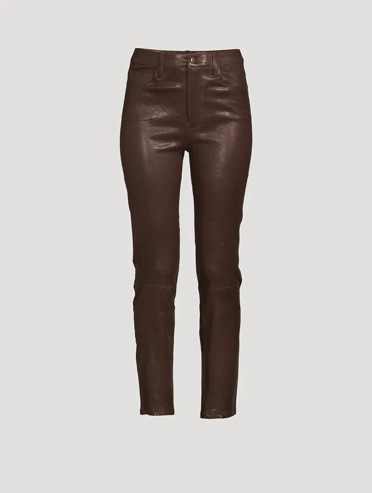 Le Sylvie Straight-Leg Leather Jeans