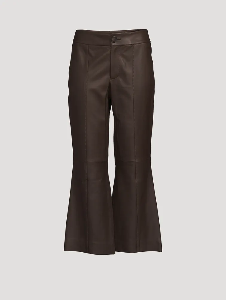 Flared Leather Trousers