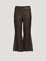 Flared Leather Trousers