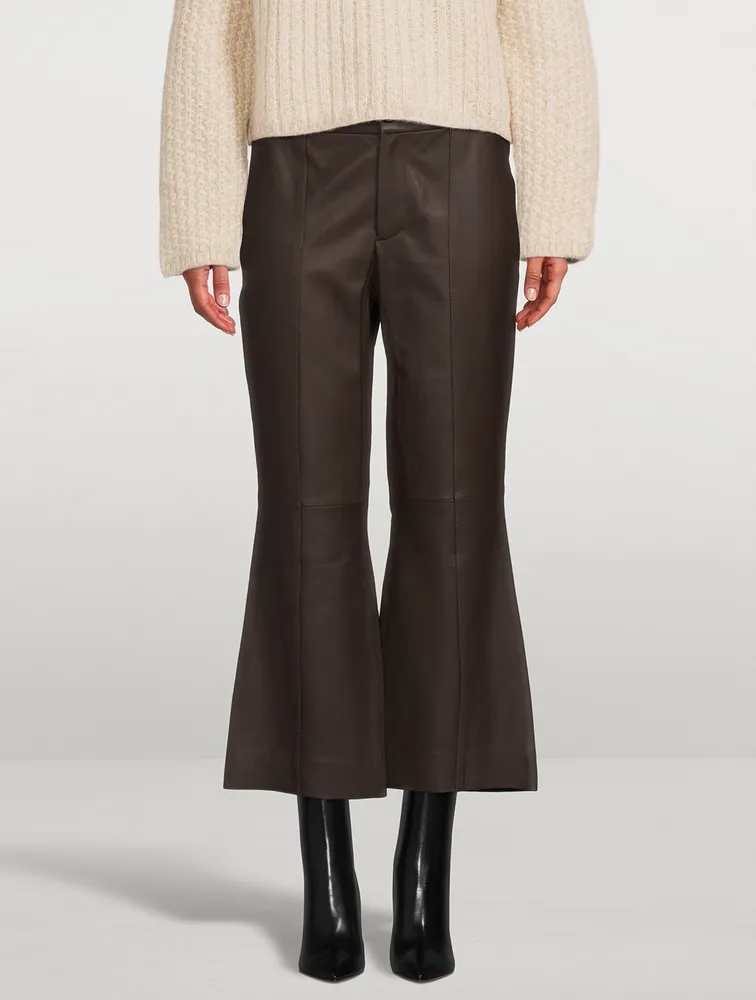 Flared Leather Trousers