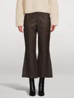 Flared Leather Trousers