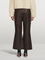 Flared Leather Trousers
