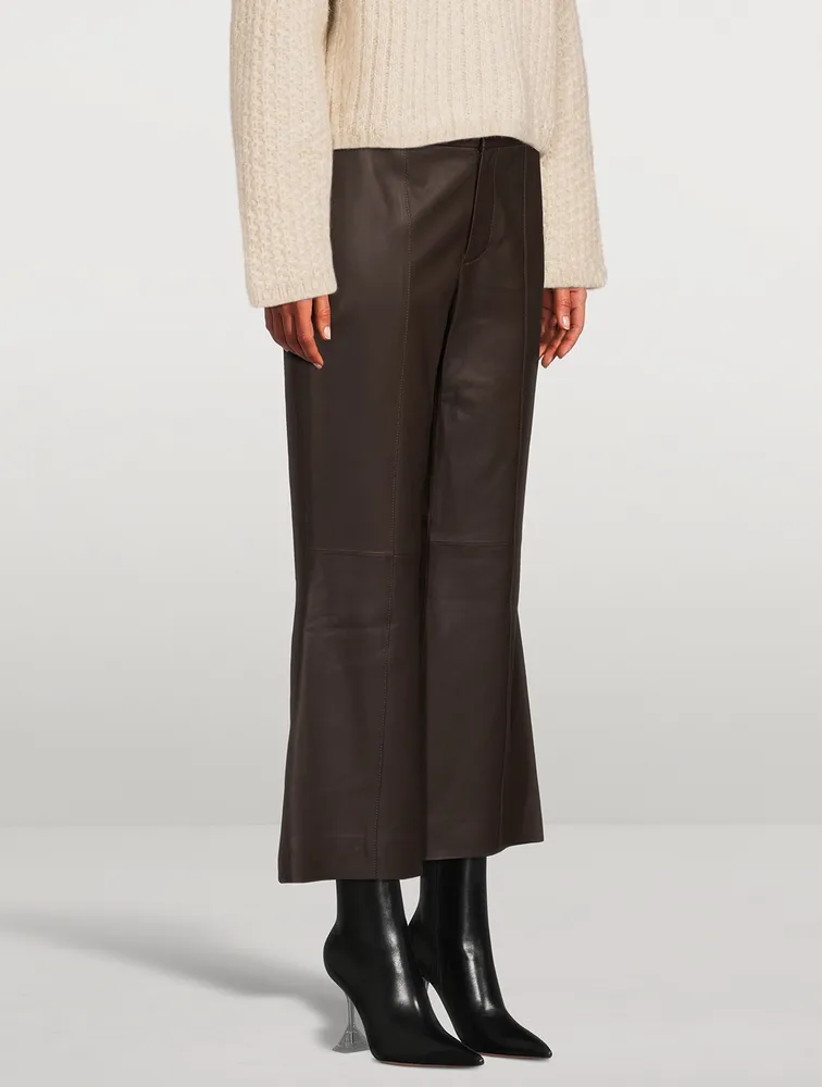 Flared Leather Trousers