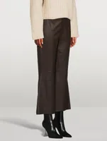 Flared Leather Trousers