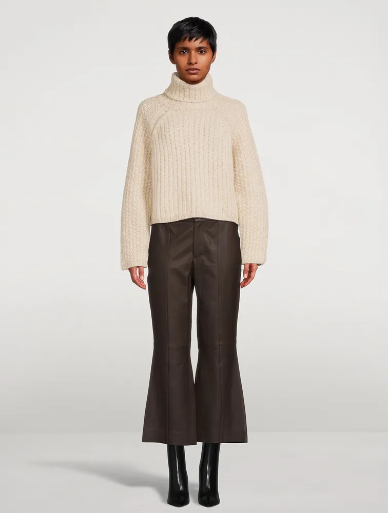 Flared Leather Trousers