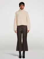 Flared Leather Trousers