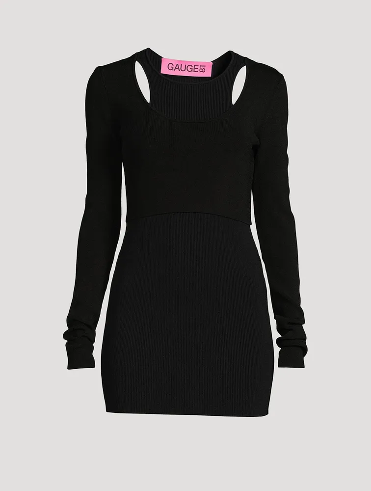 Khota Knit Double-Layered Mini Dress