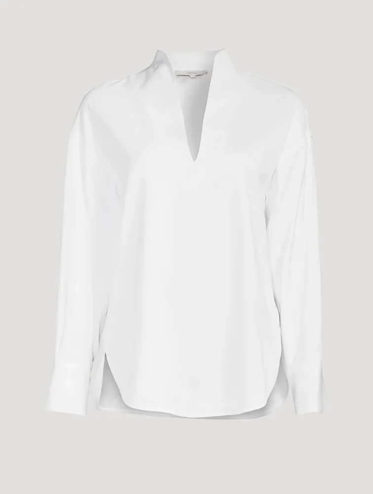 Split-Neck Tunic Blouse