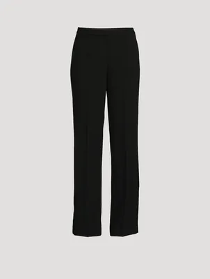 Straight-Leg Crepe Tuxedo Trousers