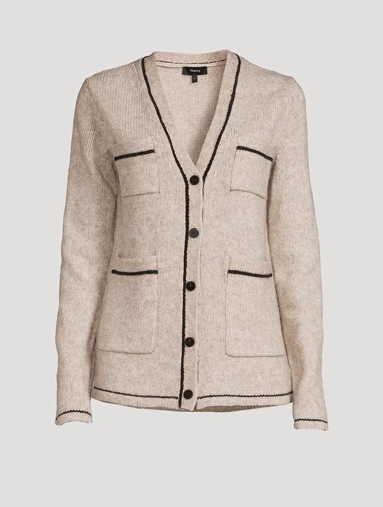 Contrast-Stitched Cardigan