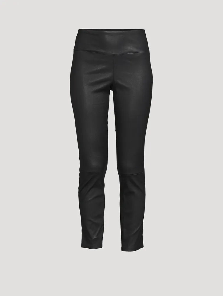 Yoke Leather Leggings