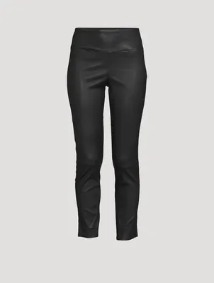 Yoke Leather Leggings