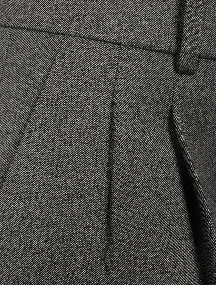 Wide-Leg Twill Trousers