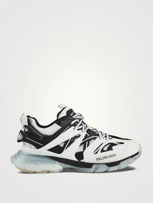 Mesh And Nylon Track Sneakers With Clear Sole