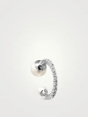Ear Cuff With Crystals And Pearls