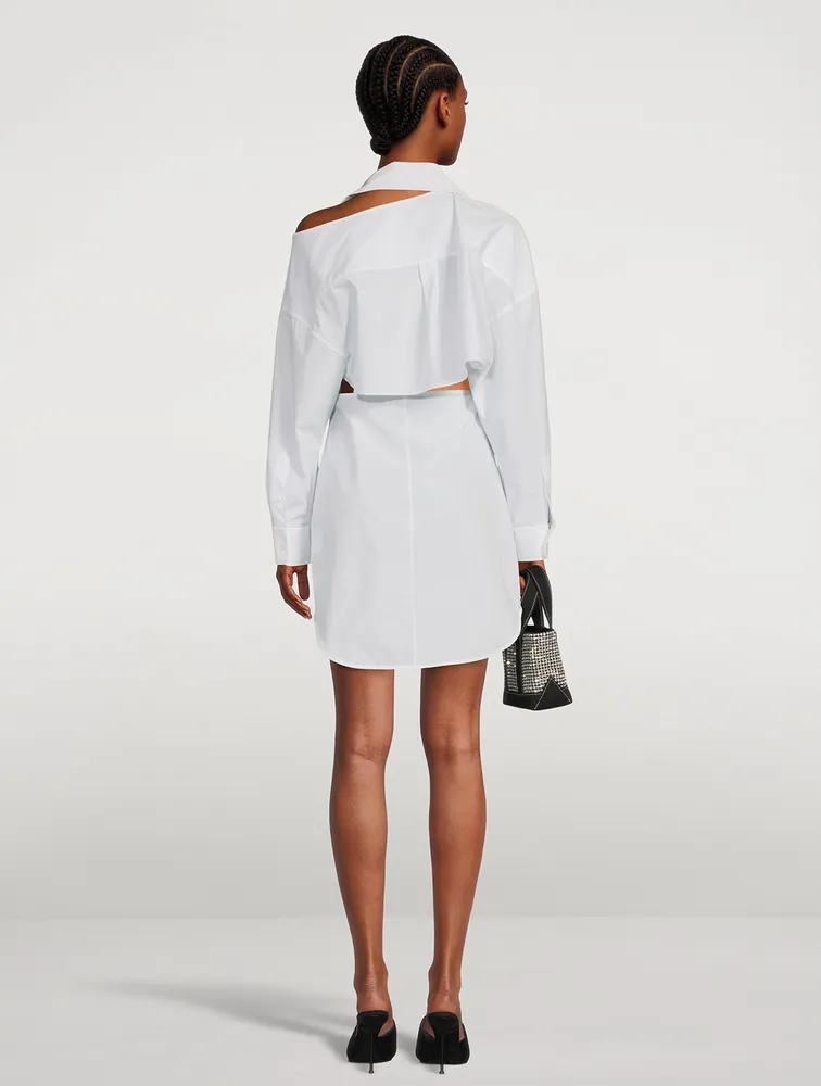 Cut-Out Cotton Shirt Dress