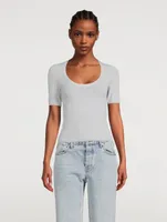 Stretch-Knit Scoopneck T-Shirt