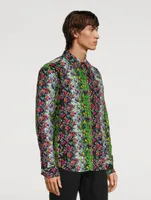 Cotton Shirt Blurred Flowers Print