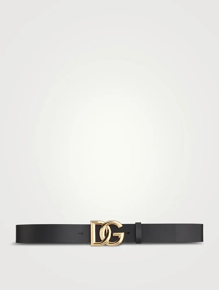Leather Belt With DG Logo Buckle