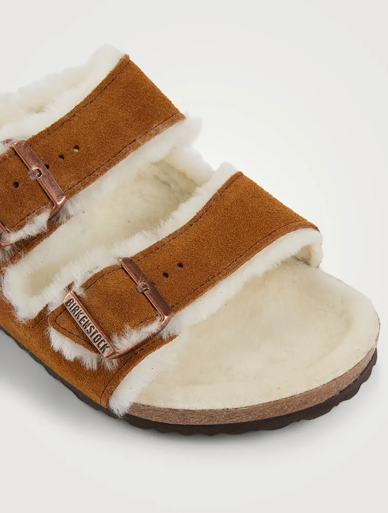 Arizona Suede Leather Shearling Sandals