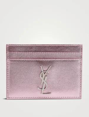 YSL Monogram Metallic Leather Card Holder