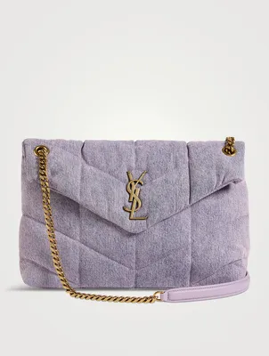 Medium Loulou Puffer YSL Monogram Denim Chain Bag