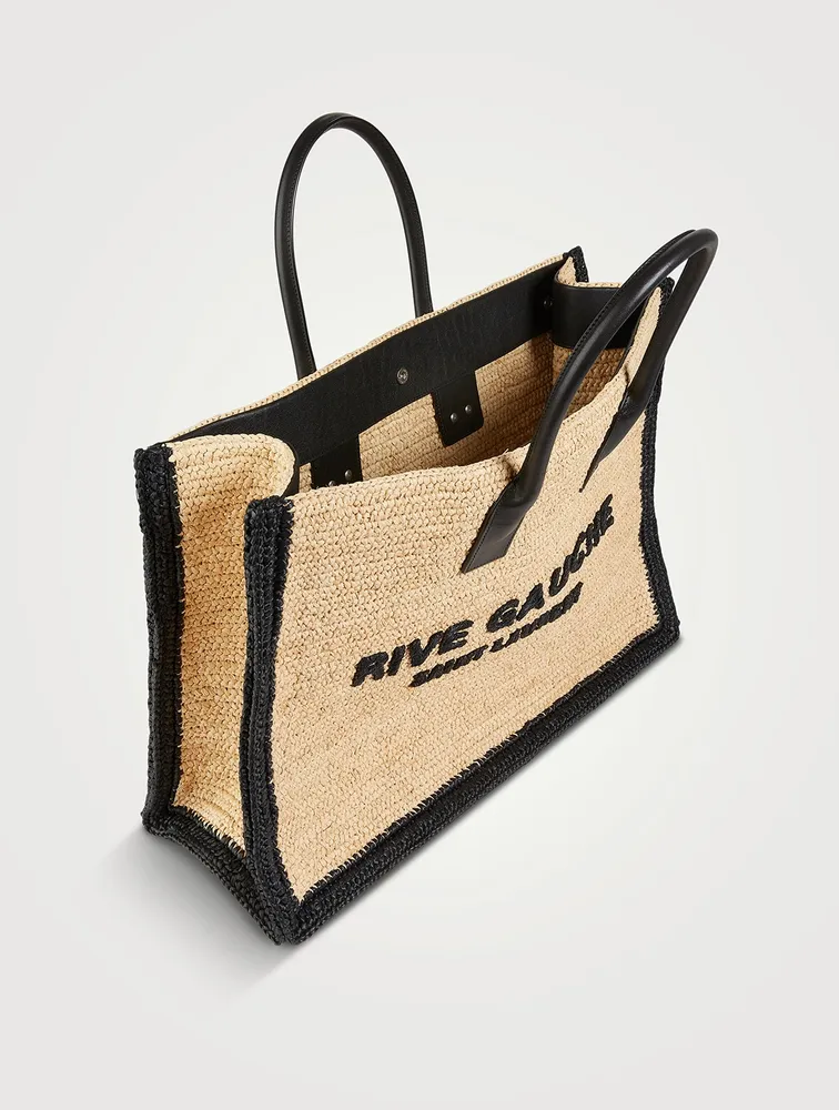 Rive Gauche Raffia Tote Bag