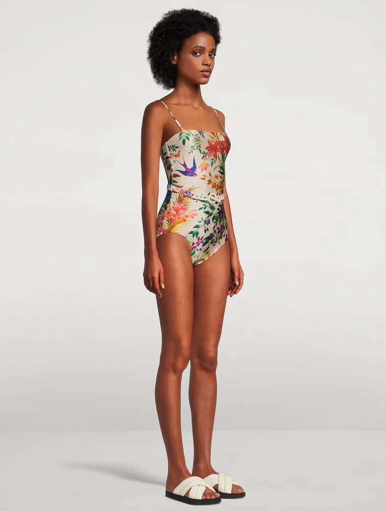 Tropicana Convertible One-Piece Swimsuit Floral Print