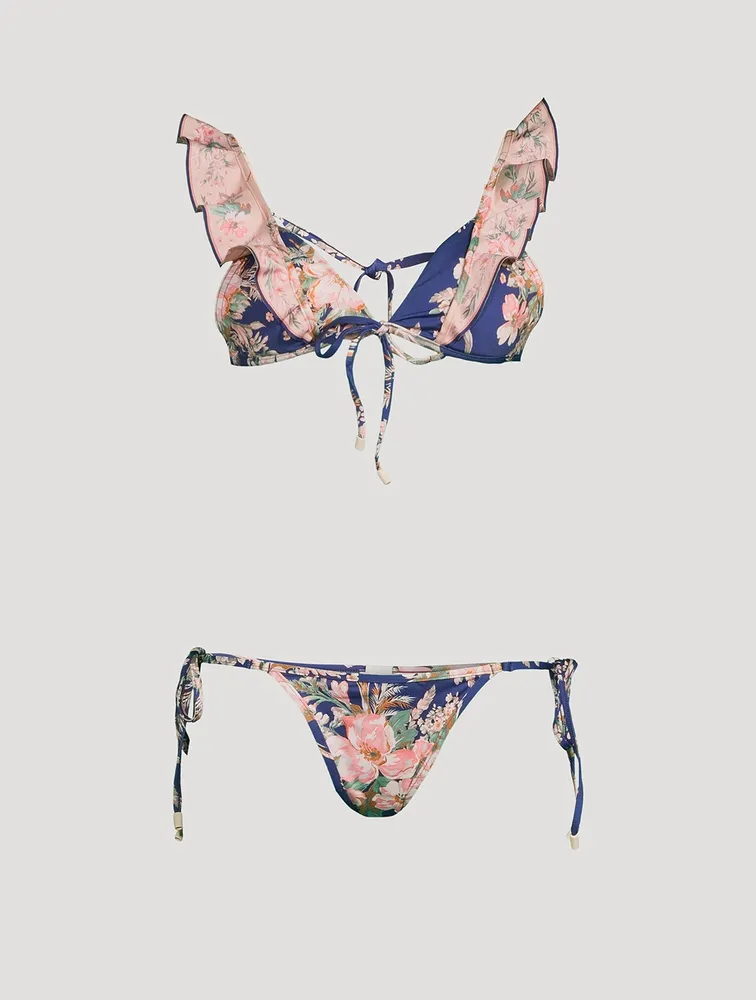 Moonshine Frill Bikini Set Floral Print