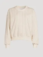 Miramar Trompe L'oeil Cable-Knit Sweater