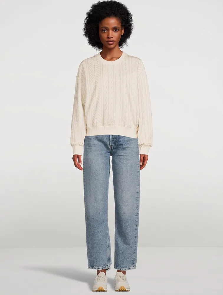 Miramar Trompe L'oeil Cable-Knit Sweater