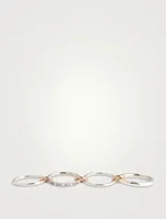 Nimbus SG Dawn Sterling Silver And 18K Rose Gold Stacked Ring With Sapphire, Tanzanite, and Diamonds