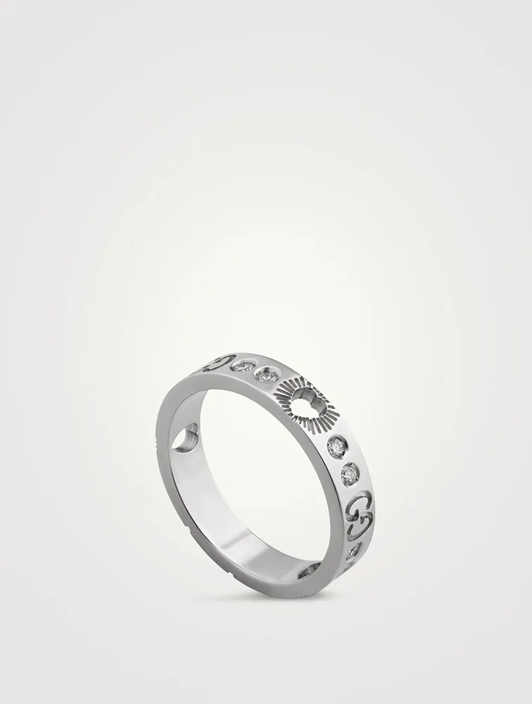 Icon 18K Hearts Ring With Diamonds