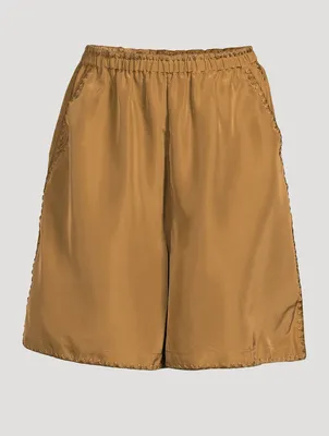 Embroidered Silk Shorts