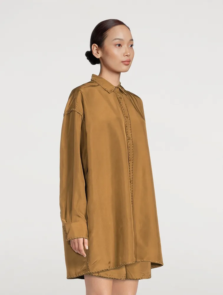 Embroidered Silk Shirt