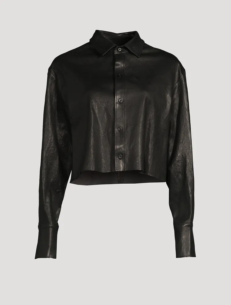 The Cut-Off Oversized Leather Shirt