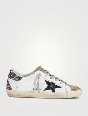 Super-Star Leather Sneakers With Glitter
