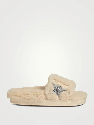 Poolstar Shearling Slide Sandals